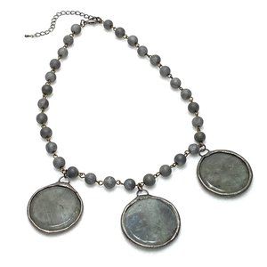 Necklace, Genuine labradorite pendant necklace